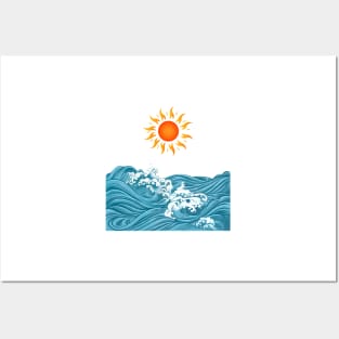 Sun and Waves Posters and Art